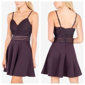 NWT Speechless Fit & Flare Party Dress Plum 0